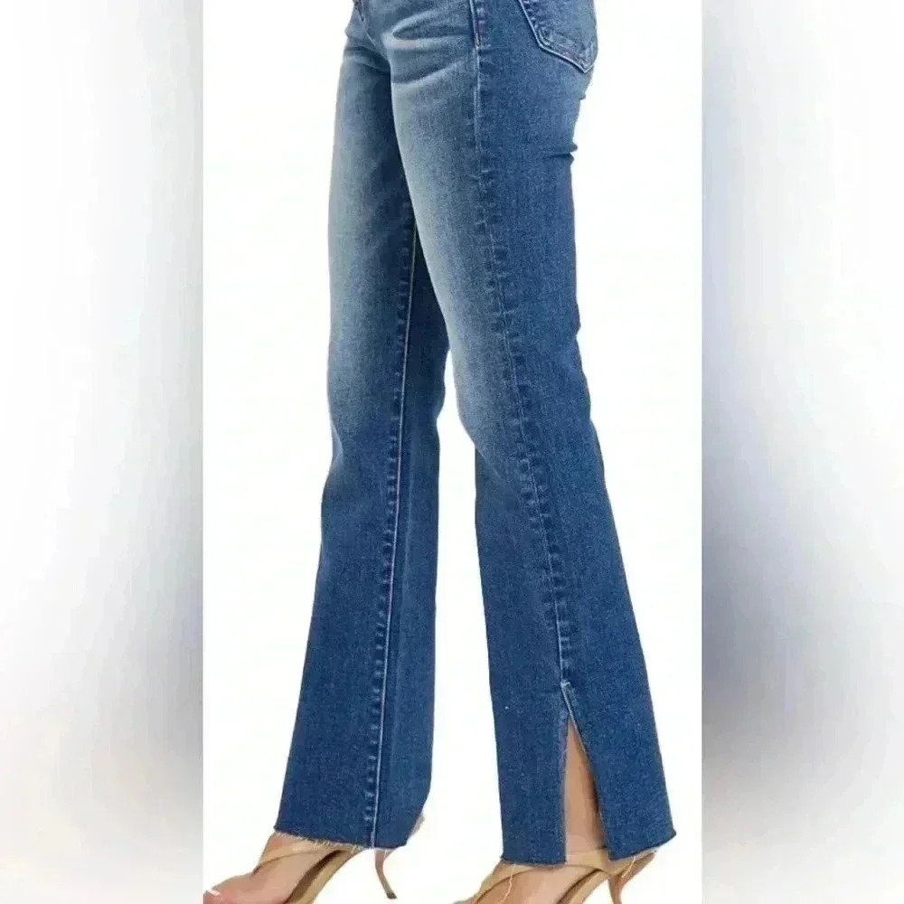 ACYNETIC  Phoebe split hem and raw edge denim jeans size 27